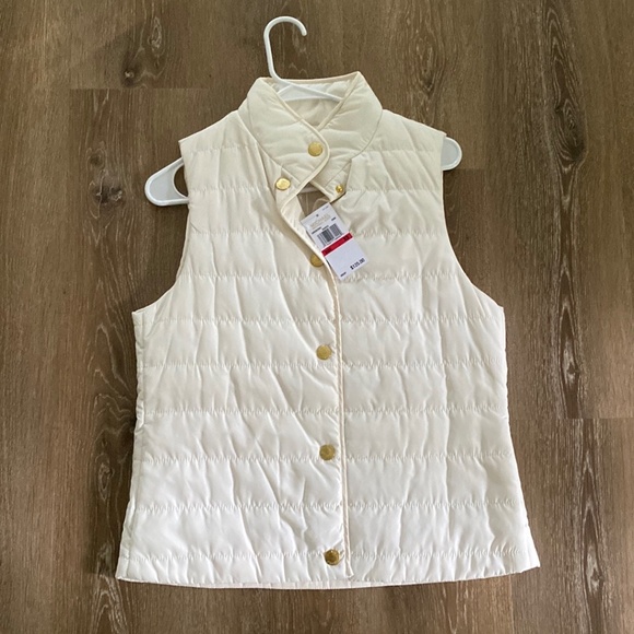 NWT MICHAEL Michael Kors White Puffer Vest - Picture 1 of 3